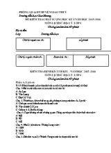 Đề kiểm tra chất lượng học kỳ I môn Lịch sử & Địa lý Lớp 4 - Năm học 2015-2016 - Trường TH Giao Hương (Có đáp án)